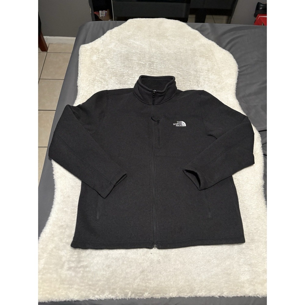 North Face Mens Black Full Zip Sweater Jacket Size XL Logo Conor
